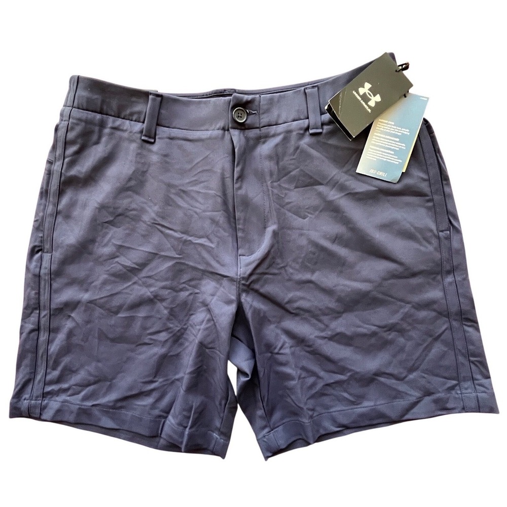 Under Armour‎ Mens Iso-Chill 7 Inch Golf Shorts Navy Blue 1384571 Size 34 NWT